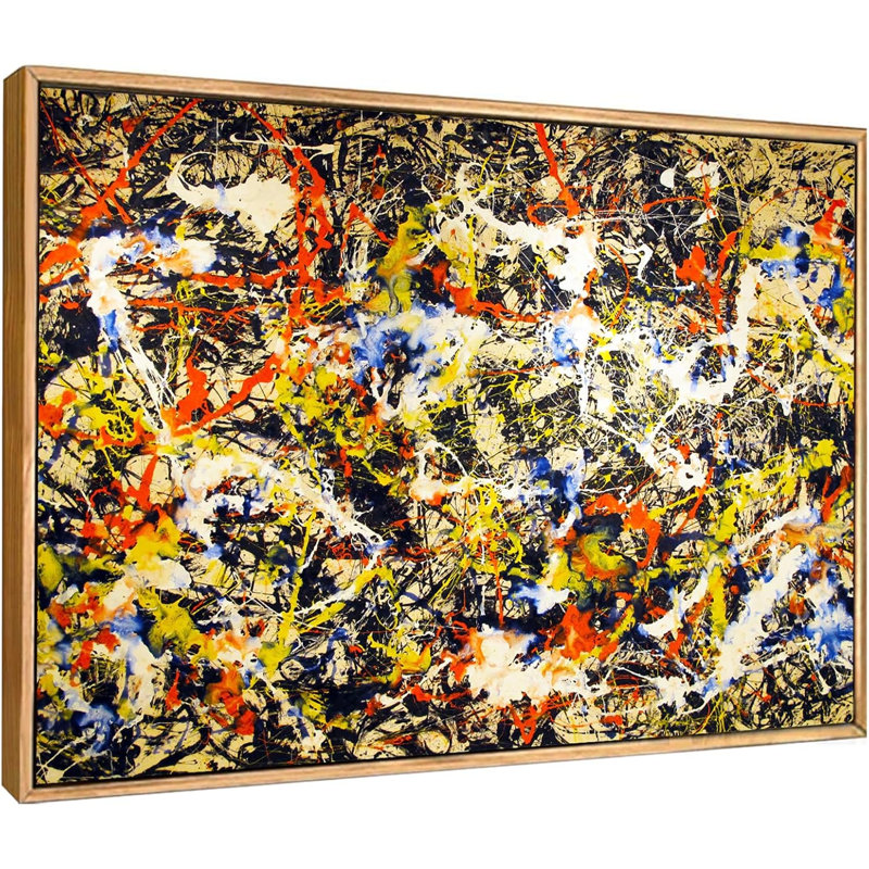 Impression giclée sur toile encadrée Convergence de Jackson Pollock Fine Art (cadre fin couleur bois, 24 po x 32 po), Wood