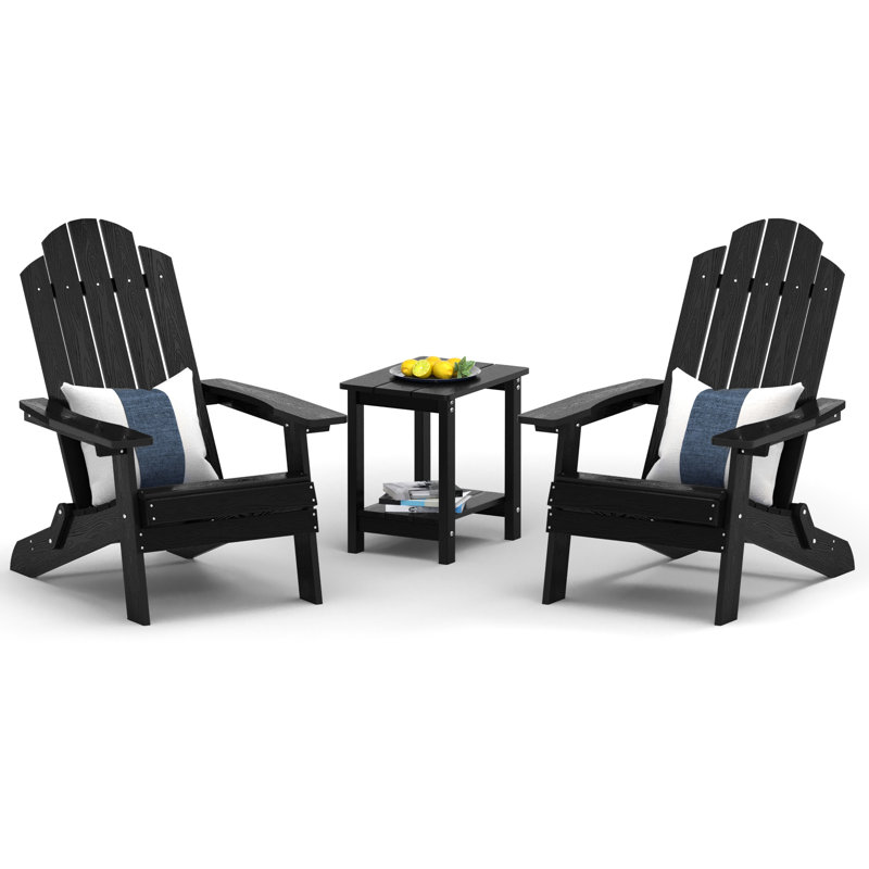 Foldable Outdoor Adirondack Chair With Table