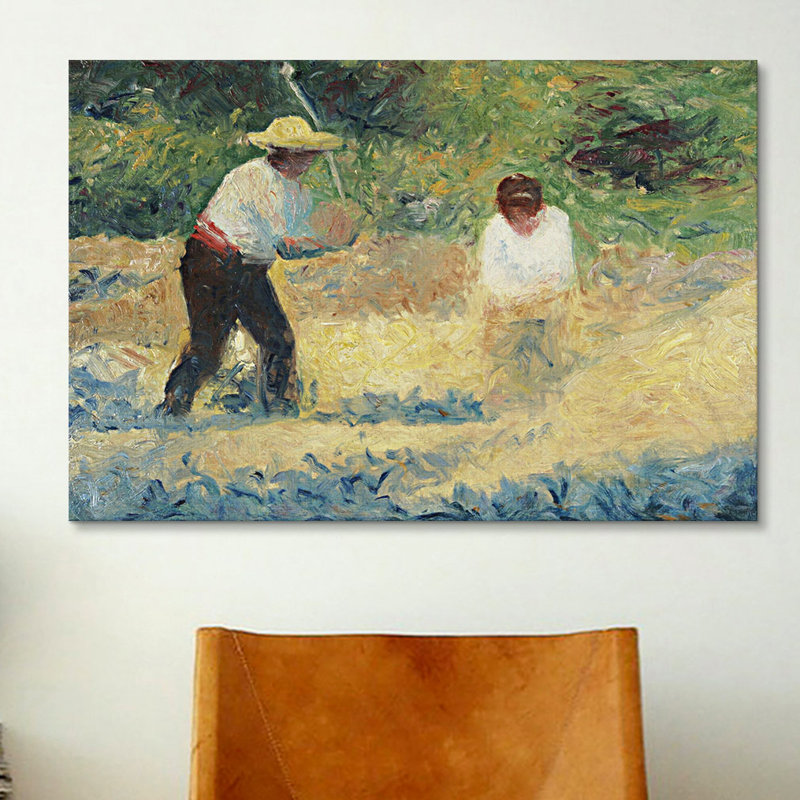 «Le tas de pierres» par Georges Seurat, reproduction d'art sur toile tendue, H 40 po x l 60 po x P 1,5 po, Toile tendue