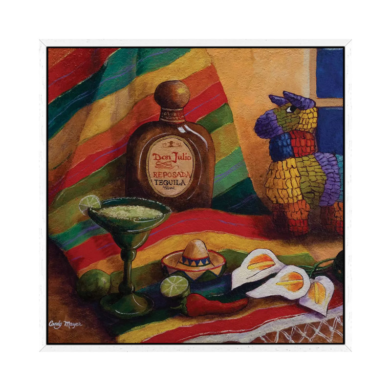 Cinco De Mayo by Candy Mayer - Painting on Canvas, 66.04cm H x 66.04cm W x 3.81cm D, White Framed Canvas
