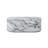 Modern Oval Faux Marble Coffee Table With Fluted Ribbed Sides - Faux Marble Stone Top, Textured Sculptural Base, Minimalist Living Room Center Table