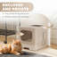 Cat Litter Box with Lid Slide-Out Drawer-122845881