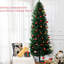 Arbre de Noël artificiel de 8 pi avec 1168 pointes, profil mince et fonction d'économie d'espace, flamme, arbre facile à assembler, ramification réaliste, retardateur, instructions d'assemblage