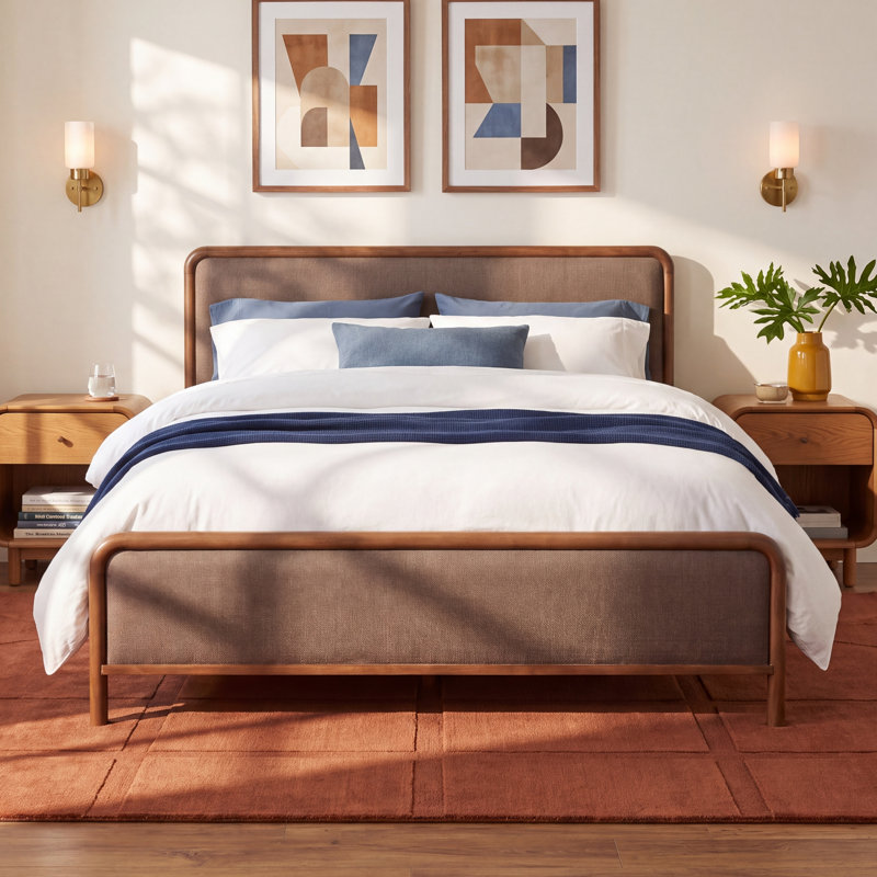 Omena Bed Warm Brown, Queen
