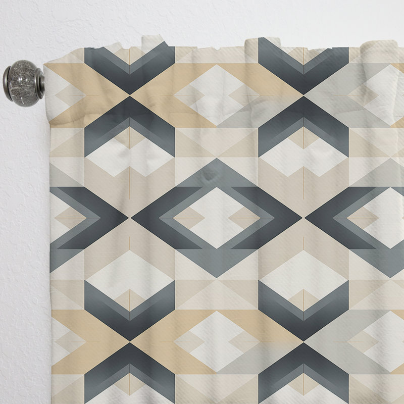 Motif bohème symétrique minimaliste - Rideau moderne - Velours obscurcissant - 1 panneau, L 52 po x L 120 po