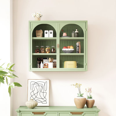 Armoire murale moderne à deux portes avec rangement à trois niveaux