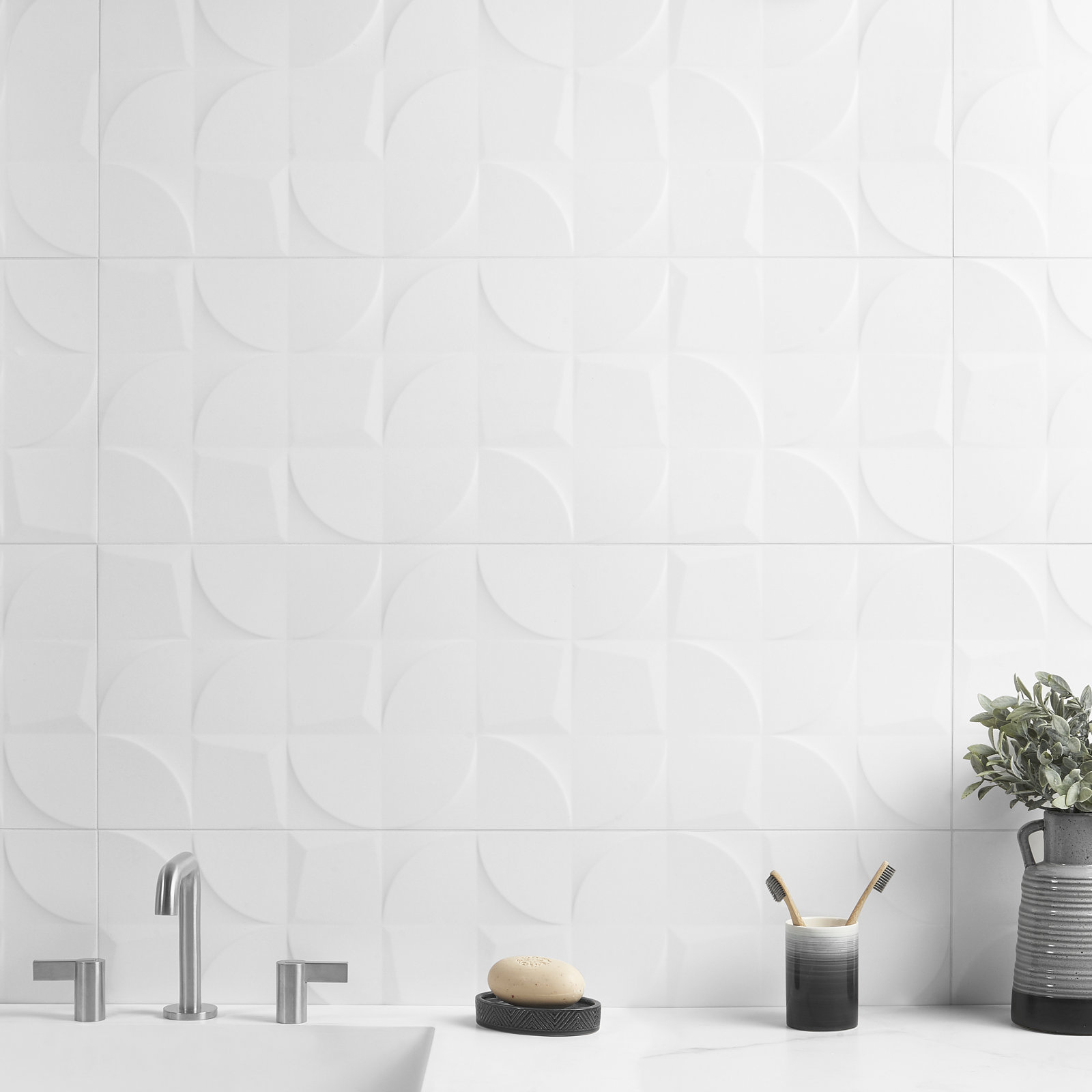 Angela Harris Alinta Sirte 12" x 35" Ceramic Patterned Wall Tile