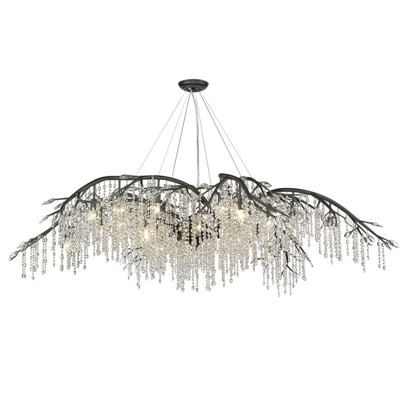 Montriel 24 - Light Chandelier, Black Iron