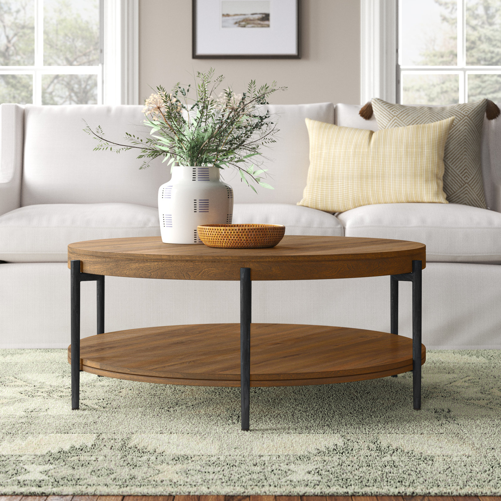Ashley Solid Wood Single Coffee Table, Walnut