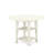 5 Piece Dinner Table Set Includes AModern Dining Table and 4 Platinum Gray Polyester Fabric Mid-Century Chairs with Stylish Back- Linen White Finish-1362006192-1362006195