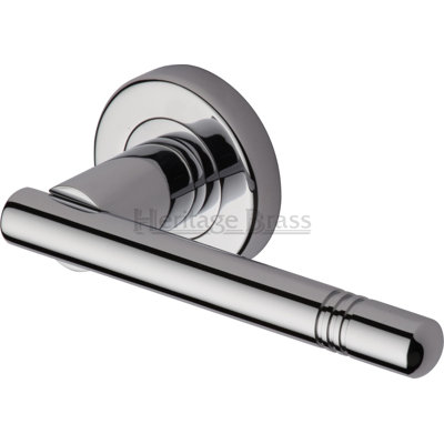 Heritage Brass Heritage Door Handle Lever Latch on Round Rose Alicia Design