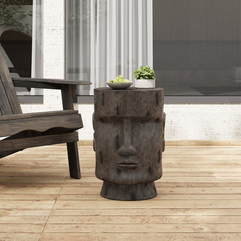 Tabouret de table de bout à piédestal de statue de Pâques pour la maison