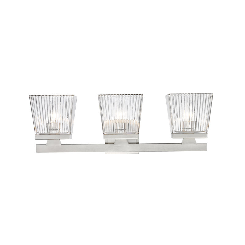 Meuble-lavabo 3 lumières Lutrische, Nickel brossé