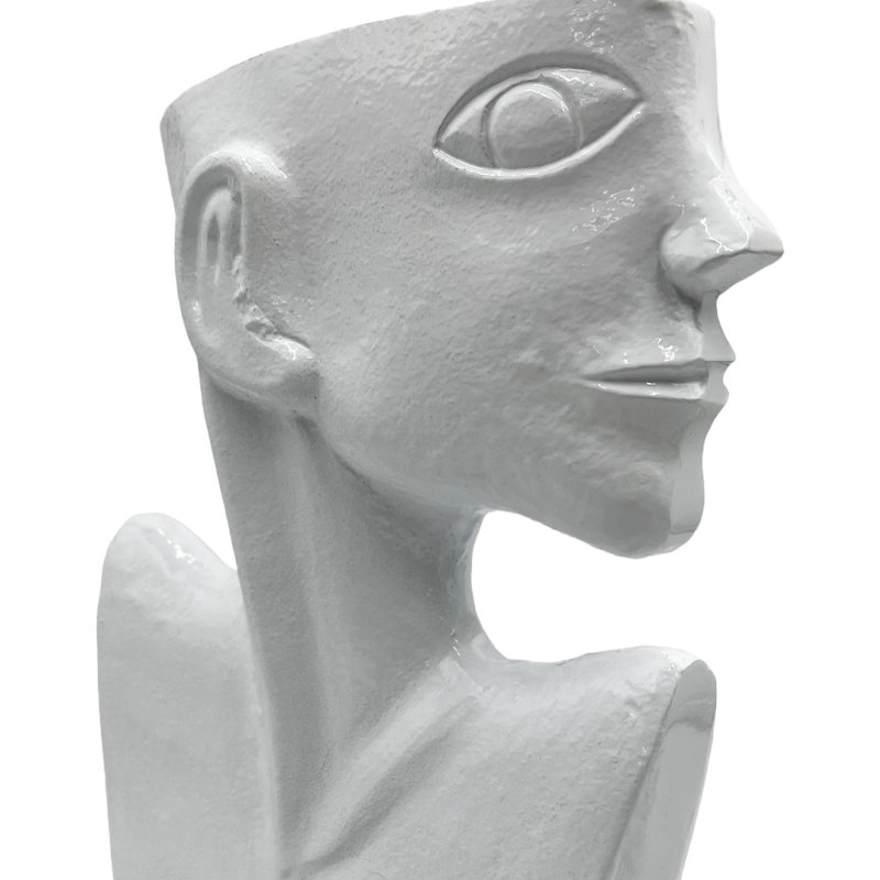 Khennedi Handmade Aluminum Face Table Vase, White
