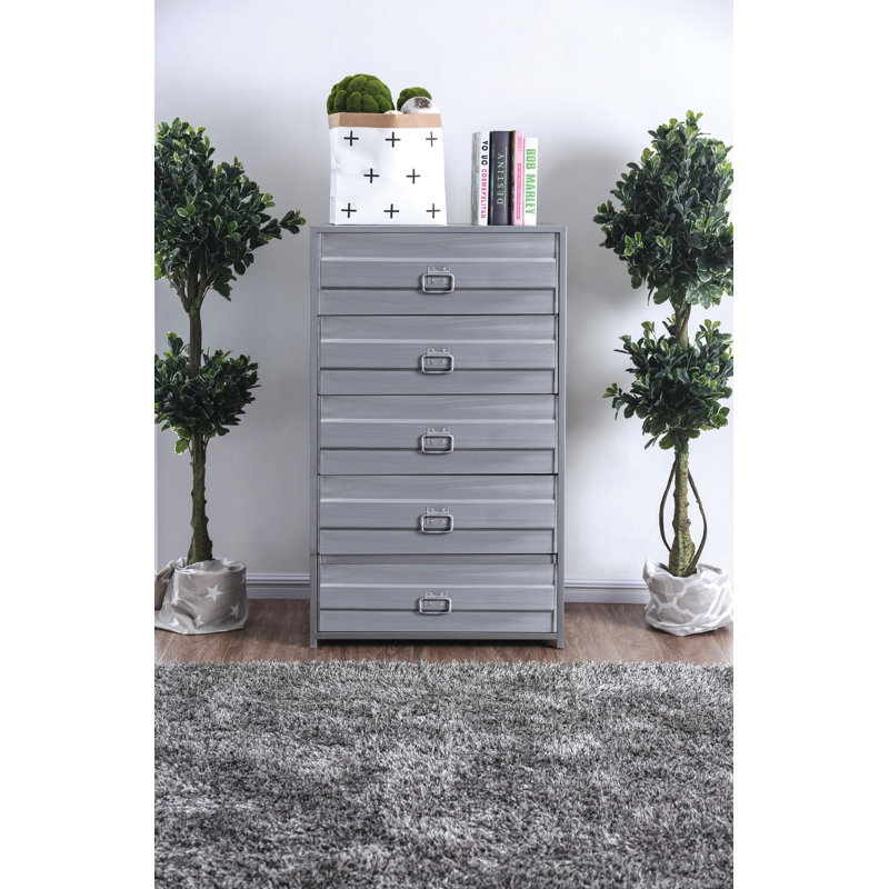 Adame Steel 28'' W 5 - Drawer Dresser
