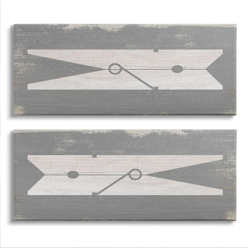 «Simple Laundry Laundry Spins» par Daphne Polselli - ensemble de 2 impressions sur toile, H 13 po x l 30 po x P 1,5 po