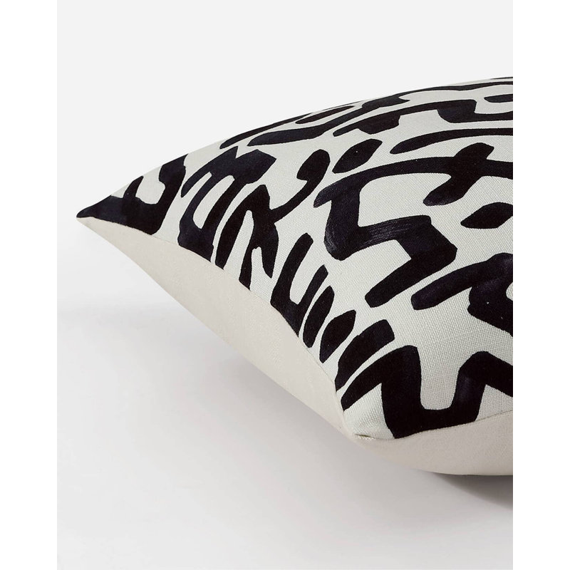 Coussin Maya, Blanc cassé abstrait 1