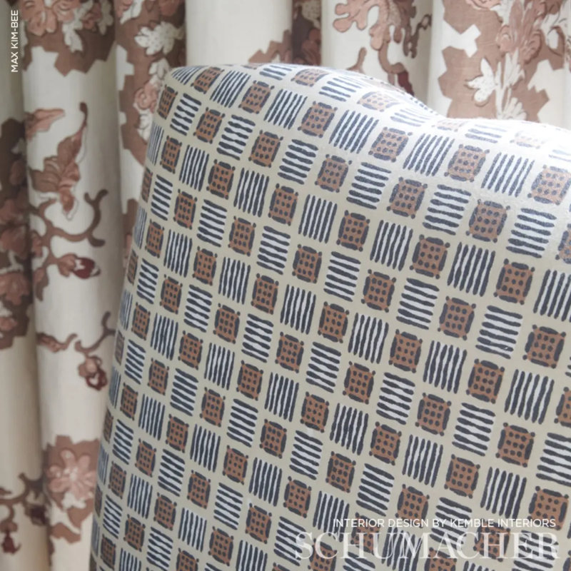 Schumacher x Celerie Kemble Mottley Grid Fabric, Wren