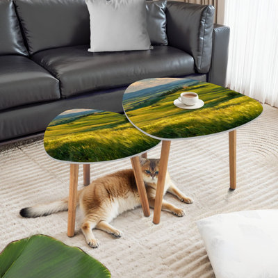 Ensemble de 2 tables basses gigognes Triangle