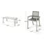Ensemble de salle à manger 7 pièces en bois d'acacia avec 6 chaises ergonomiques et une grande table pour le jardin, la terrasse ou la piscine.-496213402