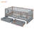 Wood Daybed With Fence Guardrails And 2 Drawers, Split Into Independent Floor Bed With Daybed-433976559-433976544