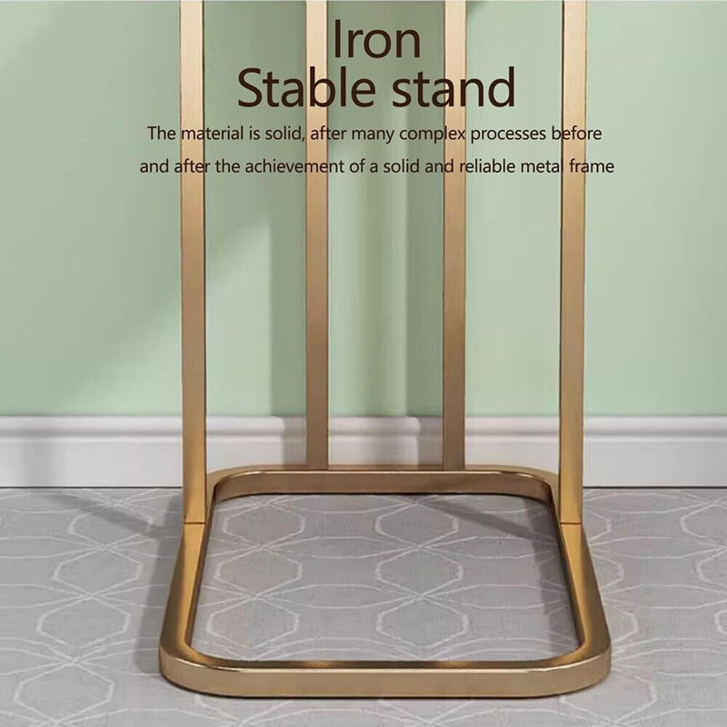 C-shaped Sofa Side Table Modern Side Table End Table With Sturdy Metal Frame, Gold