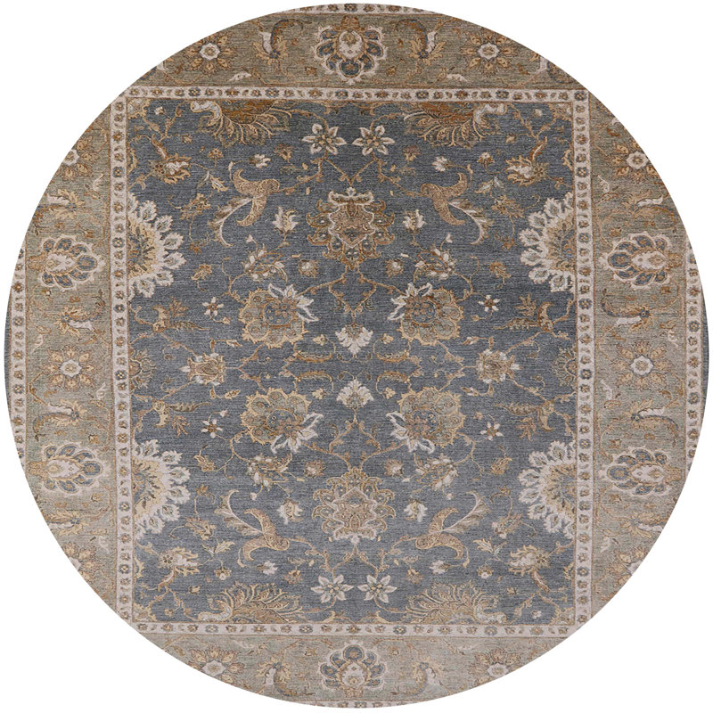 Tapis 100% Mid-Century moderne lavable à la machine 2125, Rond 4 pi