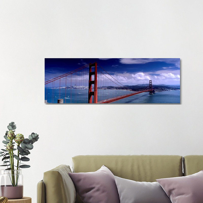 Bridge Over A River, Golden Gate Bridge, San Francisco, California, USA - Wrapped Canvas Panoramic Print
