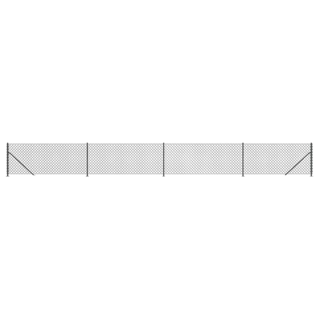 Vidaxl Chain Link Fence With Flange Green 2.2X25 M