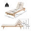 Chaise longue avec coussin en bois d'acacia, ensemble de 2
