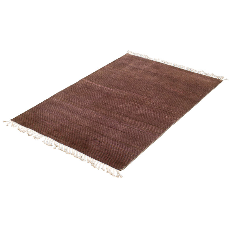 Tapis décoratif en laine noué à la main de conception unique 4 pi x 6 pi 2 po Aurabella noué à la main