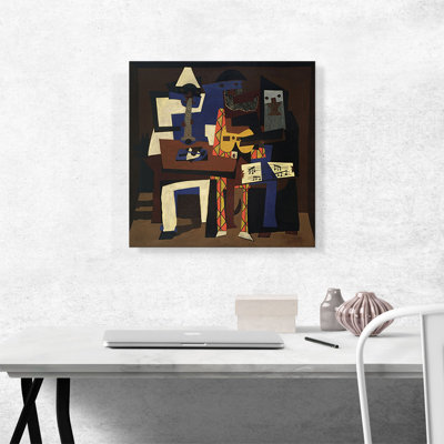 «Three Musisans, Fontainebleau 1921» par Pablo Picasso, reproduction d'art sur toile tendue