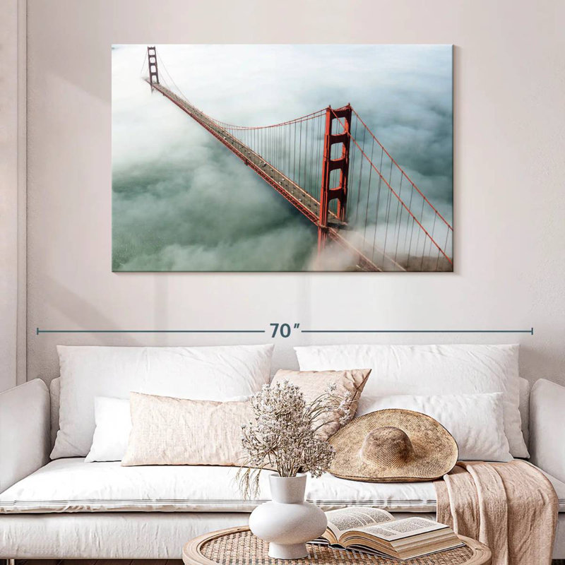 Lilie brouillard au Golden Gate Bridge, H 32 po x l 48 po