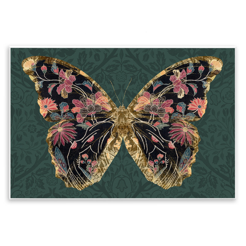 Art mural à motif de papillons ornés par Victoria Barnes, H 13 po x l 19 po