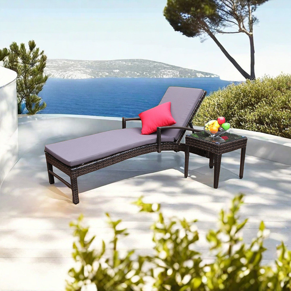 Elegant Home Furnishings.s Folding Steel Lounge Chair with Adjustable ...