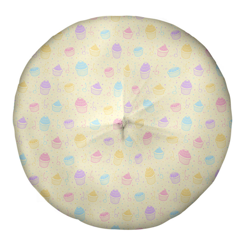 Coussin de sol Katelyn Elizabeth, H 30 po x l 30 po, Jaune / mauve / bleu sarcelle
