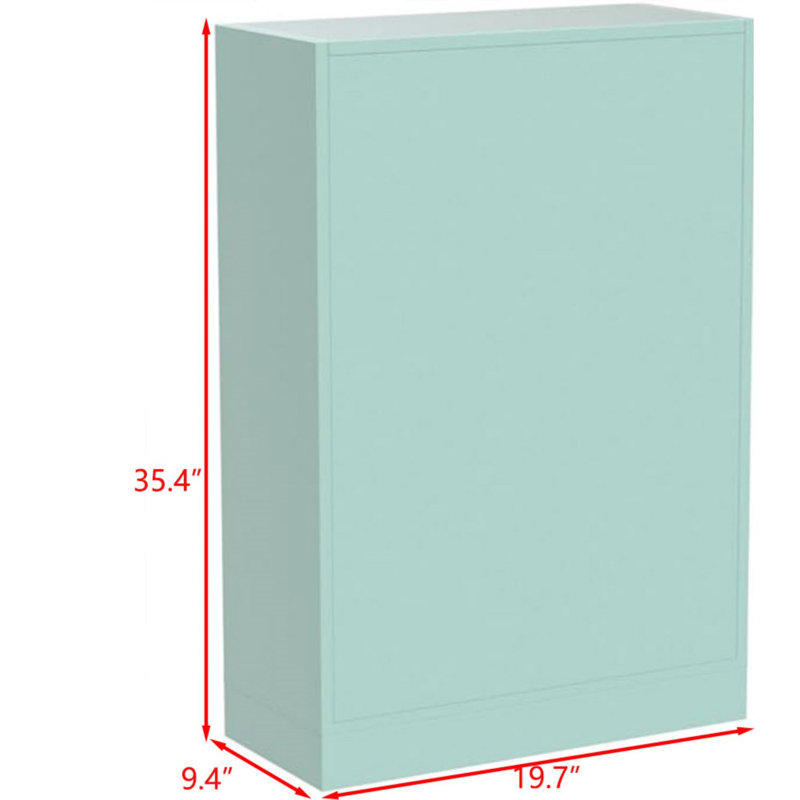 Bibliothèque courte 5 cubes, Vert Tiffany, 35.4" H  x 19.7" W x 9.4" Đ