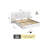 Upholstered Panel Bed with Oversized Headboard and Side Ledges-1365507508