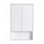 Meuble-lavabo autoportant avec lavabo en résine, 1 armoire de rangement et 1 armoire murale
