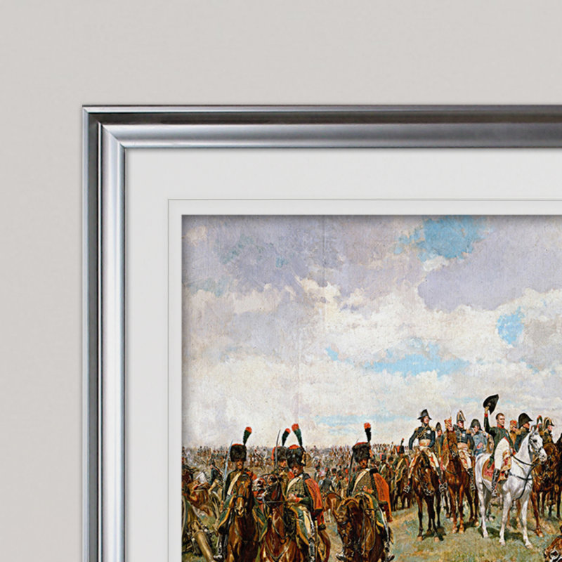 « bataille of friedland », reproduction d’impression en acrylique, argent, H 24 po x l 32 po x P 1,5 po