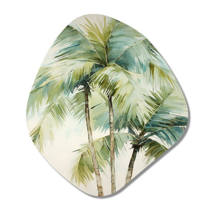 Rennan - Palms & Palm Trees Nebula Shape Asymmetric Metal Wall Art