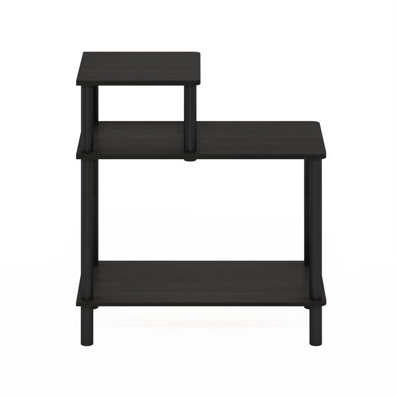 Creekside 3-Tier Rectangular Sofa Side Table, End Table with Open Shelves, Espresso/Black