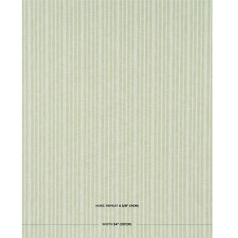 Tissu rayé Schumacher x Mark D. Sikes Lucy, Vert feuille