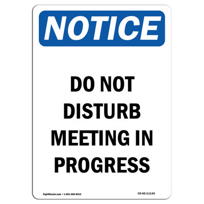 Do Not Disturb Meeting in Progress Sign