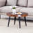 Large Round Coffee Table With - 23.6" Diameter, Texture, Walnut Color, Black Metal Leg, Water , Adjustable Feet For Smooth Surface Texture 23.6 Inches, , Water-, Even