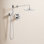 Ensemble de robinet de douche à pluie ronde Modern 14 Series, ensemble de pomme de douche chromée et poignées, ensemble de garniture de valve, 10 pouces, chrome