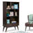 Draper 64"H Solid Wood Mid-Century Modern Wide Bookshelf with Adjustable Shelves and Tapered Legs-1690646474-1647703291