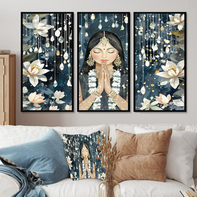 Ensemble de décorations murales «Lakshmi Goddess Of Prosperity Hinduism I»