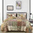 Beige/Red Cotton Reversible Quilt Set-845406717