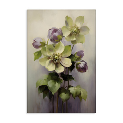 Green & Purple Flowers Canvas Wall Art by Petals Prints Design